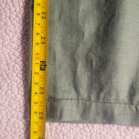 INDEX Linen Women's Wide Leg High-Waisted Pleated Sage Ankle Pant - Size 33/27 - Picture 15 of 15